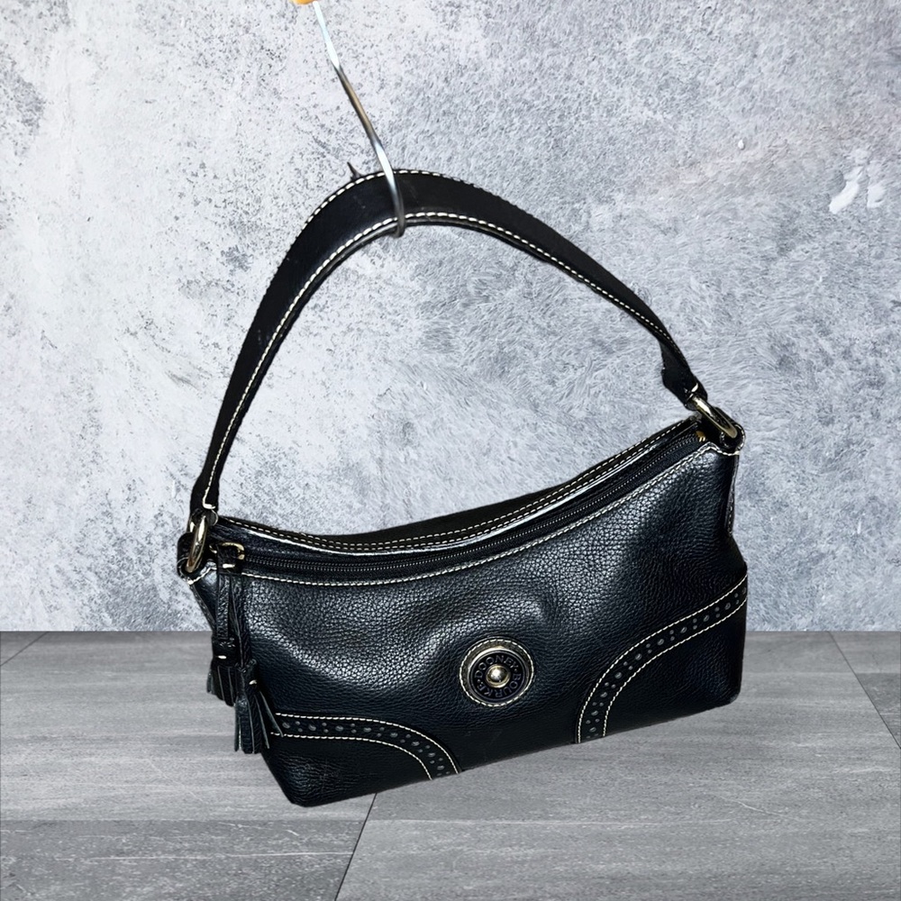 VINTAGE Dooney & Bourke Pebbled Black Leather Purse Shoulder Bag